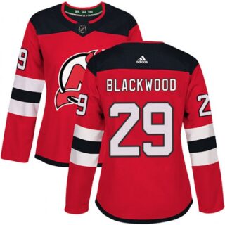 Women's New Jersey Devils #29 MacKenzie Blackwood Authentic Mackenzie wood Red Home Jersey