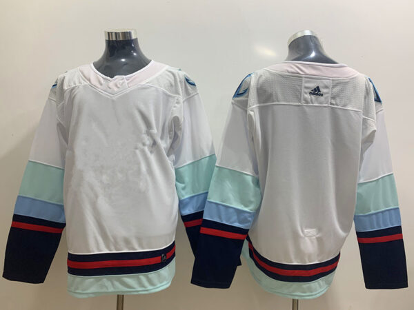 Youth Seattle Kraken Blank Navy White Stitched NHL Jersey