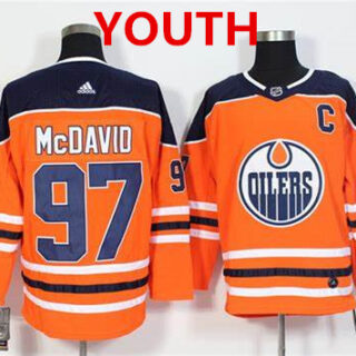 Youth Edmonton Oilers #97 Connor McDavid Orange Home Authentic Stitched NHL Jersey