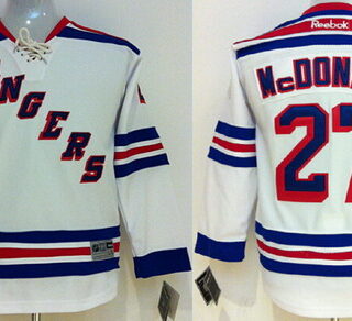Youth New York Rangers #27 Ryan Mcdonagh White Jersey