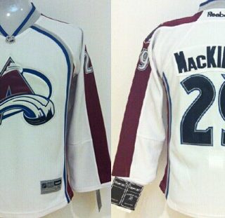 Colorado Avalanche #29 Nathan MacKinnon White Youth Jersey