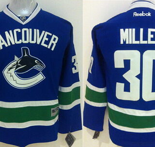 Youth Vancouver Canucks #30 Ryan Miller Blue Jersey