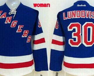 Women's New York Rangers #30 Henrik Lundqvist Light Blue Womens Jersey
