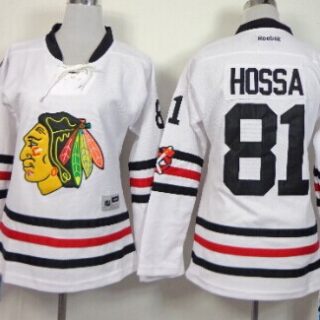 Women's Chicago Blackhawks #81 Marian Hossa 2015 Winter Classic White Jersey