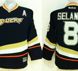 Youth Anaheim Ducks #8 Teemu Selanne Black Jersey