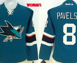 Women's San Jose Sharks #8 Joe Pavelski 2014 Blue Jersey