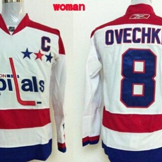 Women's Washington Capitals #8 Alex Ovechkin White Third Jersey