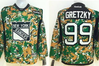 Youth New York Rangers #99 Wayne Gretzky 2014 Camo Jersey