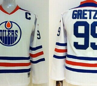 Youth Edmonton Oilers #99 Wayne Gretzky White Throwback CCM Jersey