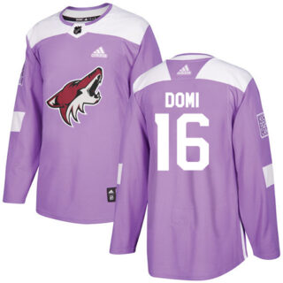 Youth Arizona Coyotes #16 Max Domi Purple Authentic Fights Cancer Stitched NHL Jersey