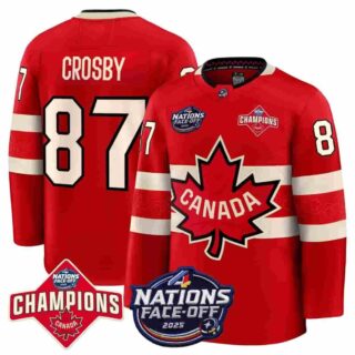 Canada 4 Nations Face-Off 2025 Premium Custom red Sidney Crosby 87 All Stitched Jersey