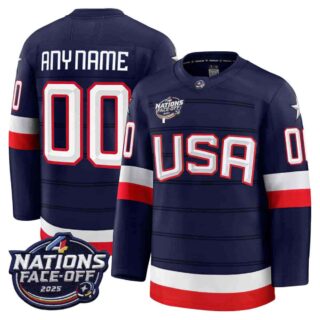 Custom USA 4 Nations Face-Off 2025 Premium All Stitched Jersey