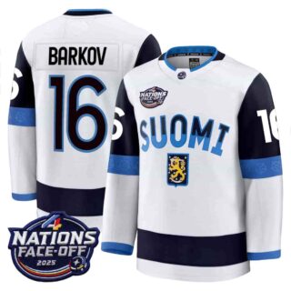 Finland 4 Nations Face-Off 2025 Premium Aleksander Barkov 16 All Stitched Jersey