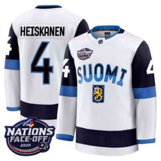 Finland 4 Nations Face-Off 2025 Premium Miro Heiskanen 4 All Stitched Jersey