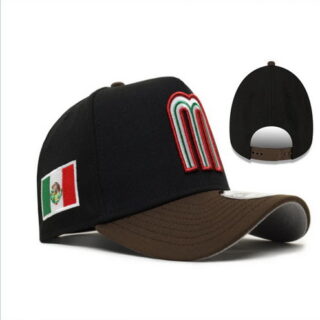 LMB Monterrey Baseball Snapback Hat Black Brown Mexico
