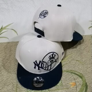 MLB New York Yankees Snapback Hat White Navy