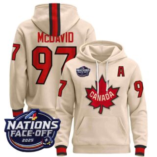 Men's Canada 4 Nations Face-Off 2025 Pullover Hoodie Connor McDavid 97 All Stitched Jersey