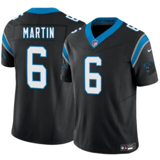 Men's Carolina Panthers #6 Sam Martin Black 2025 F.U.S.E. Vapor Limited Stitched Football Jersey
