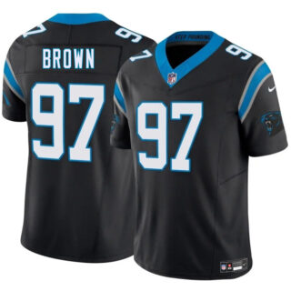 Men's Carolina Panthers #97 Bobby Brown Black 2025 F.U.S.E. Vapor Limited Stitched Football Jersey