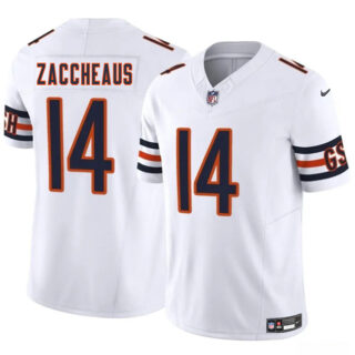 Men's Chicago Bears #14 Olamide Zaccheaus White 2025 F.U.S.E. Vapor Stitched Football Jersey