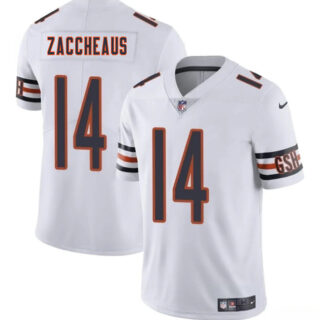 Men's Chicago Bears #14 Olamide Zaccheaus White 2025 Vapor Stitched Football Jersey