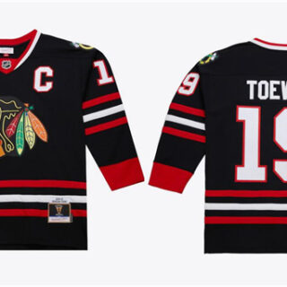Men's Chicago Blackhawks #19 Jonathan Toews Black 2008 09 Stitched Hockey Jersey
