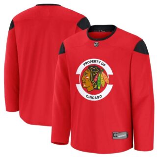 Men's Chicago Blackhawks Red 2024-25 Team Practice Stitched Hockey Jersey