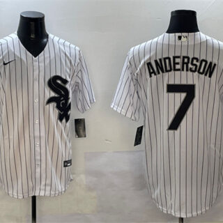 Men's Chicago White Sox #7 Tim Anderson White Cool Base Stitched Baseball Jersey