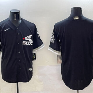 Men's Chicago White Sox Blank Black Cool Base Stitched Jersey