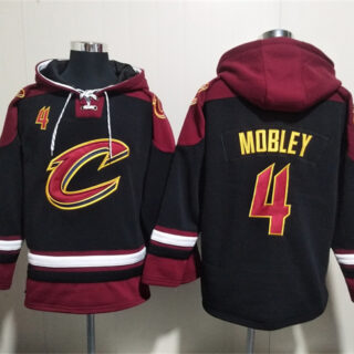 Men's Cleveland Cavaliers #4 Evan Mobley Black Red Ageless Must-Have Lace-Up Pullover Hoodie