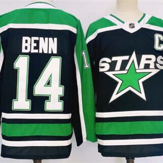 Men's Dallas Stars #14 Jamie Benn Black 2024-25 Reverse Retro Stitched Jersey