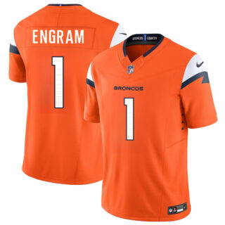 Men's Denver Broncos #1 Evan Engram Orange 2024 F.U.S.E. Vapor Limited Stitched Football Jersey