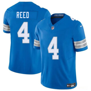Men's Detroit Lions #4 D.J. Reed Blue 2025 F.U.S.E. Vapor Limited Stitched Jersey