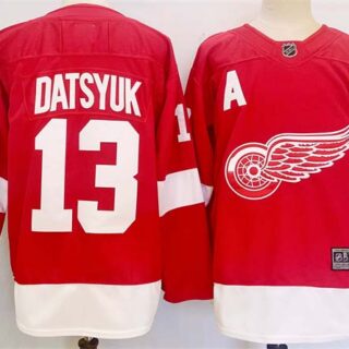 Men's Detroit Red Wings #13 Pavel Datsyuk Red 2024-25 Stitched Jersey
