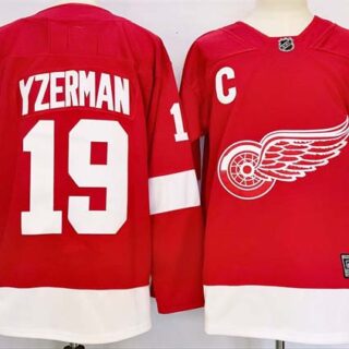 Men's Detroit Red Wings #19 Steve Yzerman Red 2024-25 Stitched Jersey