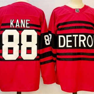Men's Detroit Red Wings #88 Patrick Kane Red 2024-25 Reverse Retro Stitched Jersey