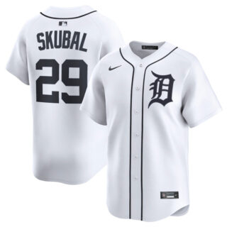 Men's Detroit Tigers #29 Tarik Skubal White 2024 Home Limited Stitched Baseball Jersey
