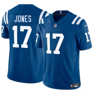 Men's Indianapolis Colts #17 Daniel Jones Blue 2025 F.U.S.E. Vapor Limited Stitched Football Jersey