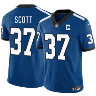 Men's Indianapolis Colts #37 Daniel Scott Blue 2025 F.U.S.E. Throwback Vapor Limited Stitched Football Jersey