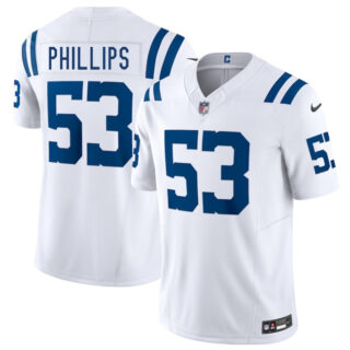 Men's Indianapolis Colts #53 Jacob Phillips White 2025 F.U.S.E. Vapor Limited Stitched Football Jersey
