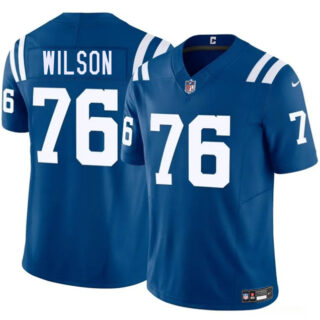 Men's Indianapolis Colts #76 Jack Wilson Blue 2025 F.U.S.E. Vapor Limited Stitched Football Jersey
