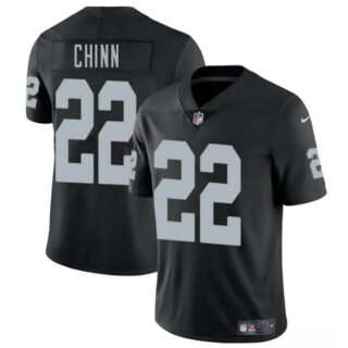 Men's Las Vegas Raiders #22 Jeremy Chinn Black 2025 Vapor Stitched Football Jersey