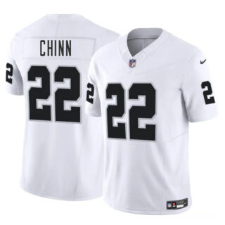 Men's Las Vegas Raiders #22 Jeremy Chinn White 2025 F.U.S.E. Vapor Stitched Football Jersey