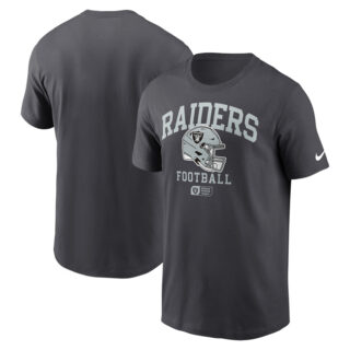 Men's Las Vegas Raiders Anthracite Helmet Essential T-Shirt