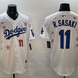 Men's Los Angeles Dodgers #11 Roki Sasaki White 2025 Tokyo Series Limited Stitched Baseball Jersey