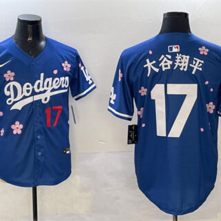Men's Los Angeles Dodgers #17 大谷翔平 Royal 2025 Tokyo Series Limited Stitched Baseball Jersey