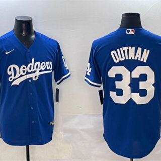 Men's Los Angeles Dodgers #33 James Outman Royal Cool Base Stitched Baseball Jersey