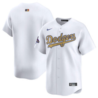 Men's Los Angeles Dodgers Active Player Custom White 2025 Gold Collection Limited Stitched Baseball Jersey