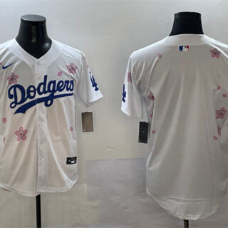 Men's Los Angeles Dodgers Blank White 2025 Tokyo Series Limited Stitched Baseball Jersey
