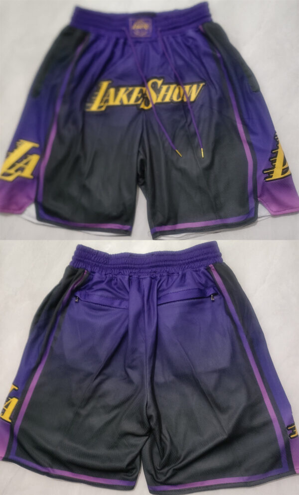 Men's Los Angeles Lakers Purple Black 2025 City Edition Shorts (Run Small)
